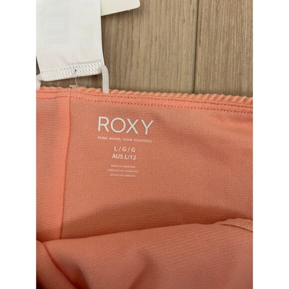 ROXY Rib Roxy Love The Goofy Bikini Bottom Salmon - Large - NWT - Picture 4 of 9